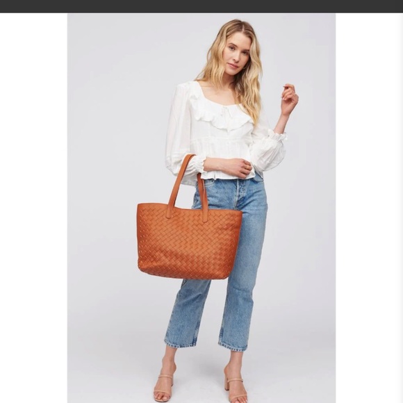 Urban Expressions Valencia Woven Tote Bag in Tan Vegan Leather - Picture 13 of 13